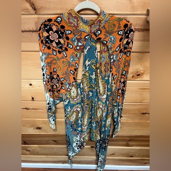 Free People Women’s Little Wing Mixed Print Kimono - Picture 2 of 4